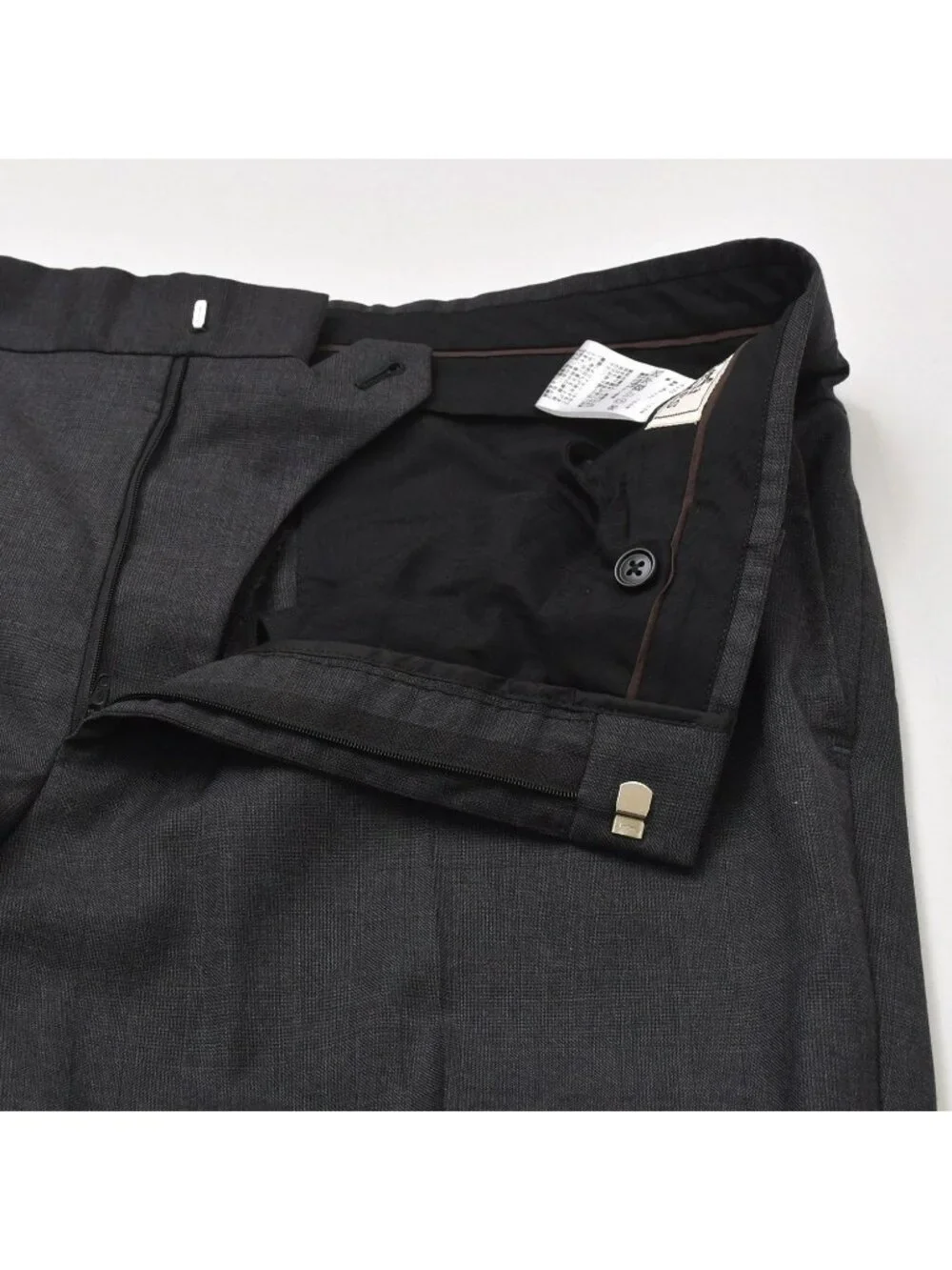 Hermes Set Suit Jacket Trousers Pants Gray Single Breasted